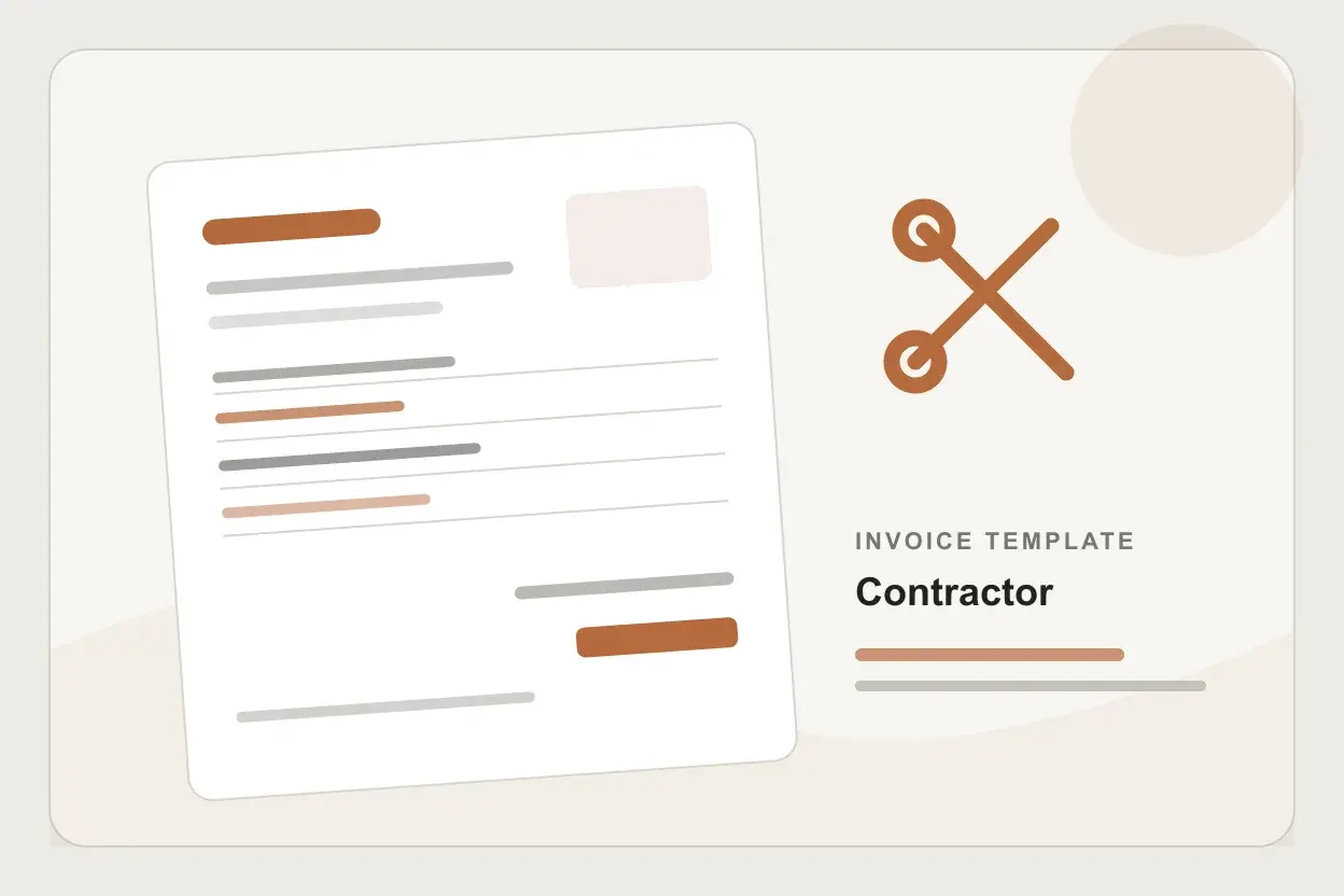 Contractor invoice separating labor, materials, and approved change work