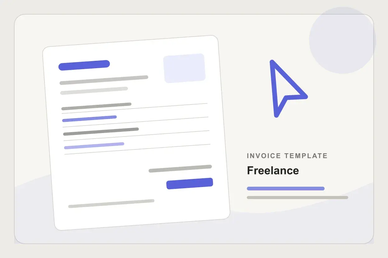 Freelance invoice layout with project, hourly, and retainer line items