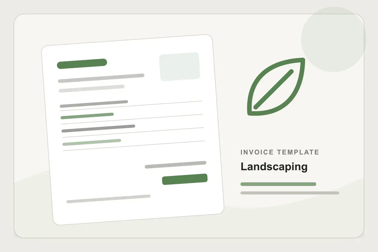 Landscaping invoice with property, recurring maintenance, materials, and disposal