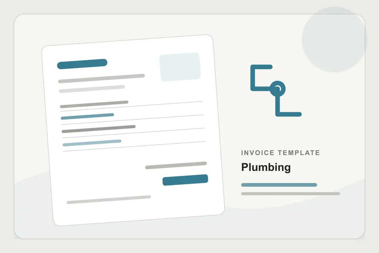Plumbing invoice with callout, labor, materials, and job-address fields