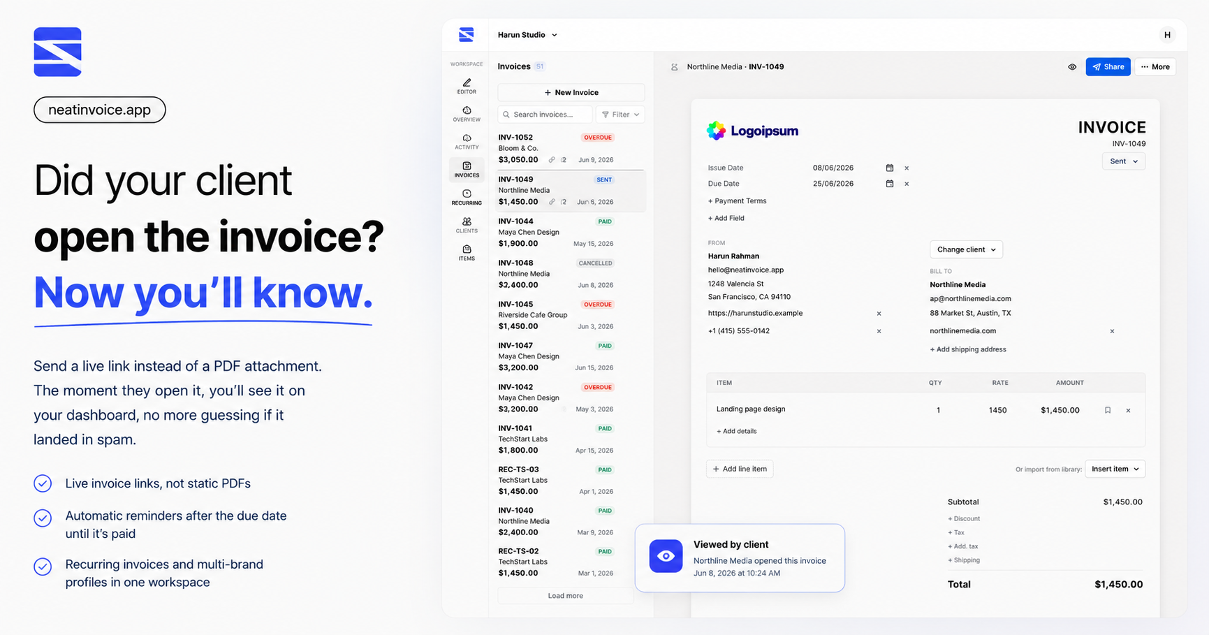 Free Invoice Generator — Create PDF Invoices Online (No Sign-Up)